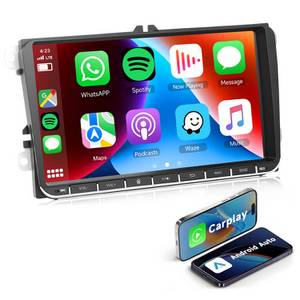 Hikity Android 13 2Din Autoradio Stereo 9 Zoll GPS Navigation für VW Autoradio (Digitalradio (DAB), Unterstützung für vernetzte Downloads) 