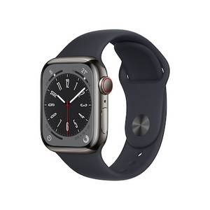 Apple Watch Series 8 LTE 41mm Edelstahl Graphit Sportarmband Mitternacht 