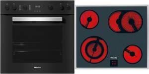 Miele TwinSet Comfort Herdset bestehend aus H 2459 E + KM 6003 LPT obsidianschwarz + edelstahl / A+ 