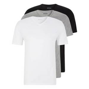 Boss Unterziehshirt V-Neck (Dreierpack, 3-St., 3er Pack) Herren Shirt Kurzarm aus reiner Baumwolle im Dreierpack (Neues Modell) 