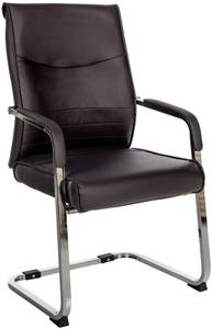 Clp Freischwinger Besucherstuhl Hobart I Stoff- oder Kunstlederbezug, Chromgestell und Gepolsterte Armlehnen I Ergonomischer Schwingstuhl 