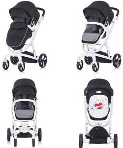 Chipolino Electra black/white 3in1 Kinderwagen