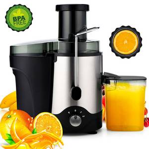 ibettertec Entsafter Entsafter für Obst und Gemüse, Entsafter aus Edelstahl, 600,00 W, elektrische Saftpresse,75mm Füllöffnung und 3 Geschwindigkeiten 