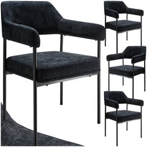 Tectake ® Armlehnstuhl, gepolstert, schlanke, pulverbeschichtete Stahlbeine, 58 x 62 x 85 cm 