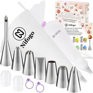 LuxusKollektion Kochbesteck-Set Spritzbeutel Spritztüllen Edelstahl 304 Wiederverwendbar A- 33 Große 