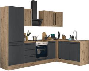 Kochstation Winkelküche, Breite 280 cm, Softclose für Türen und Schubkästen, FSC-Mix 70% 