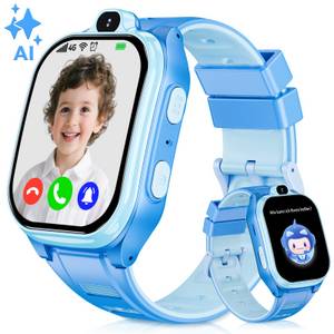 Ralio 2025 Neue AI Smartwatch Kinder, mit GPS und 4G HD-Videoanrufe Smartwatch (2 Zoll) Kinderuhr mit fünf Ortungsmethoden, S0S, Anti-Verlust-Funktion, Klassenmodus, GPS Tracker Kinder,Die Lieblingsgeschenke der Kinder! 