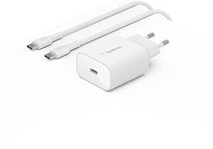 Belkin BoostCharge 25-W-Ladegerät mit PPS (USB-C Power Delivery, Schnellladegerät für das Samsung, Galaxy Tab, iPad und andere Geräte) – USB-C/USB-C-Kabel enthalten 