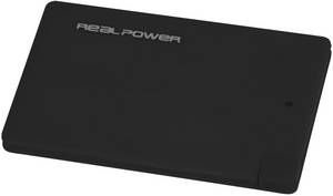 Realpower PB-2500 slim Powerbank schwarz 