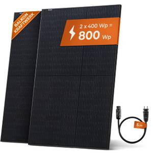 Sonstiges JA Solar 400W Solarpanel Full Black JAM54S31 2er Set 800 Watt - Balkonkraftwerk Solarmodul je 400 W 