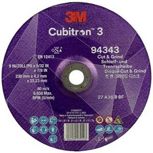 3m Cubitron 94343 Cubitron™ 3 Cut and Grind Schruppscheibe Durchmesser 230 mm Bohrungs-Ø 22.23 mm 10 St. 