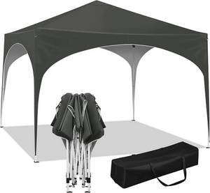 Woltu Gmbh Woltu Pavillon Pop-Up Oxford Metallrahmen 3x3m Grau (PVL0003gr) Faltpavillon