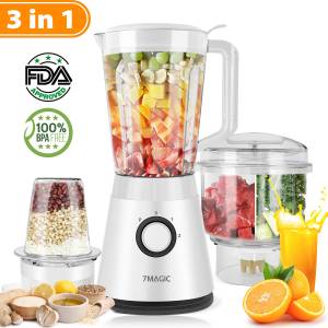 7Magic Standmixer 3 in 1 Smoothie mixer, hochleistungsmixer smoothie maker, 600,00 W, max. 22.000 U/min, variablen Geschwindigkeiten + Pulsfunktion 