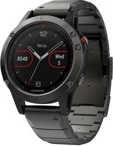 Garmin fenix 5 Saphir - grau mit Metallarmband Outdoor-Uhr