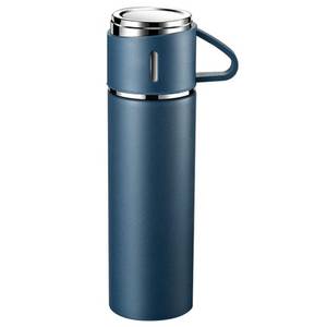 WISHDOR Isolierflasche Edelstahl Trinkflasche Thermosflasche Isolierte Wasserflasche 500ml, BPA frei mit Deckel und Griff für Arbeit Schule Kinder Auslaufsicher 