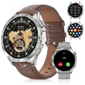 Yuede AMOLED Smartwatch, Fitness Uhr mit Anruffunktion für Damen und Herren Smartwatch (Rundes 1,43-Zoll-UHD-Full-Touch-AMOLED Farbdisplay Zoll) Gesundheits-Smartwatches mit Blutsauerstoff, Blutdruckmessung, Herzfrequenz, Schlafqualität, Schrittzähler, AI 