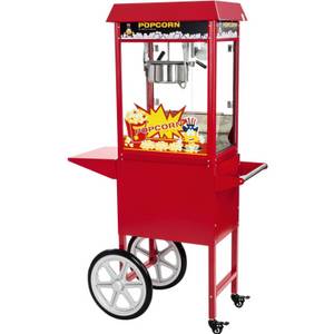 Royal Catering Popcornmaschine  Popcornmaschine mit Wagen - rot 