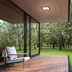 Briloner LED-Panel Frankfurt, eckig, 19x19cm, IP44, schwarz 