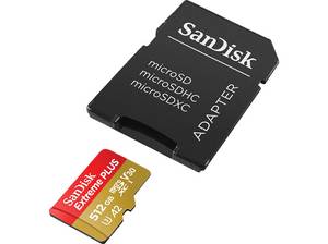  SANDISK Elite Extreme® PLUS UHS-I, Micro-SDXC Speicherkarte, 512 GB, 200 MB/s 