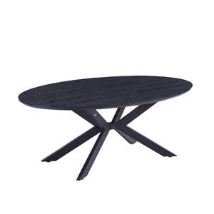 Home Deluxe Esstisch Oval AVENTIS inkl. Sternfuß - 200 x 120 cm - versch. Farben - Dark Oak 