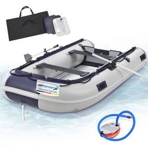 ArtSport Schlauchboot grau - Aluboden - aufblasbar - 4 Personen- 3,20 Meter - 2 Sitzbänke 