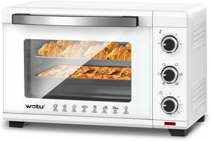 WOLTU Minibackofen BF12, Mini Backofen 32 Liter, 1600 Watt Toasterofen, Pizzaofen, Herausnehmbares Krümelblech mit Timer Minibackofen für Pizza, Toast, Truthahn, Hot Dogs 
