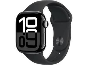  APPLE Watch Series 10 GPS + Cellular 42 mm Smartwatch Aluminium Fluorelastomer, 130 - 180 mm, Diamantschwarz 