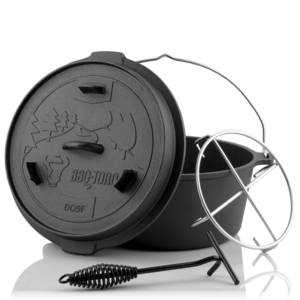 BBQ-Toro Grilltopf  Dutch Oven DO9FX, 9,0 L Forest Gusseisen Kochtopf, Gusstopf, Gusseisen 