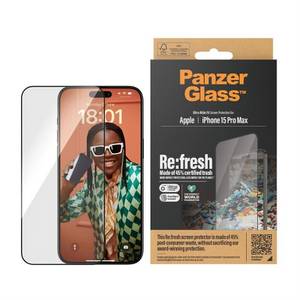 Panzerglass Recycled Glass Apple iPhone 15 Pro Max mit Einbaurahmen Schutzfolie