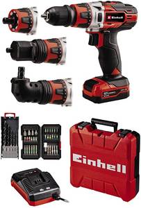 Einhell TE-CD 12/1 Li +39 2,0Ah 12 V 30 Nm 2 Gänge + 34 Teile Bit-Set + Ladegerät + Koffer Akku-Bohrschrauber