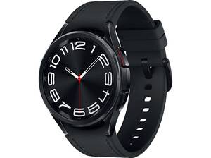  SAMSUNG Galaxy Watch 6 Classic 43 mm Smartwatch Kunstleder, S/M, Black 