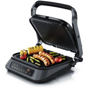 Arendo Kontaktgrill, 1900 W, Kontaktgrill mit Digitalsteuerung in Grau - Tischgrill / Sandwichmaker / Panini Grill / Tischgrill - Abnehmbare & Antihaftbeschichtete Platten 