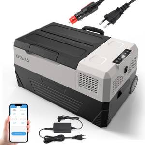 Oyajia Elektrische Kühlbox Kompressor Gefriertruhe mobiler Kühlschrank, Kühltruhe, Gefrierbox, APP, 12V/24V, 230V, für Auto, Lkw, Boot, Wohnwagen, Camping 