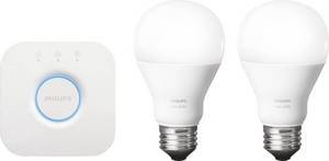 Philips Hue Weiß mit Bridge 2er Starter-Kit 9,5W E27 Smartlampe