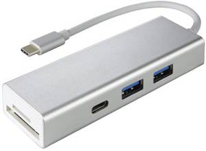 Hama USB-3.1-Type-C 1:3 silber USB 3.0-Hub