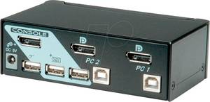 Roline DisplayPort USB 2.0 KVM Switch, 1 User - 2 PC (14.01.3327) USB-KVM-Switch