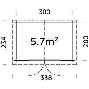 Mr. Gardener Blockbohlenhaus »Cromwell«, naturbelassen, BxT: 300 x 200 cm...