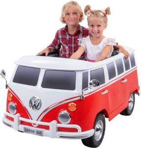 Actionbikes Motors Kinder Elektroauto VW Bus Bulli T1 Samba Camper Lizenziert rot/weiß 