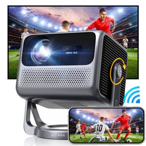Ultimea Nova C40 Beamer mit 4K Dekodierung und Android TV 11.0 Beamer (1000:1, 1920 x 1080 px, Dolby Audio, 600 ANSI, HDR10&HLG, mit 90° Gimbal Stand-freiem Design) 