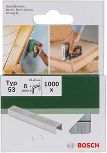 Bosch Handkehrmaschine  KlammernTyp 53 - 11,4 x 0,74 x 6 mm 1000 Stk. 2609255819 