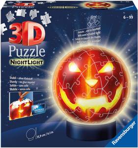 Ravensburger Puzzleball Nachtlicht Kürbiskopf, mit Leuchtmodul inkl. LEDs; Made in Europe; FSC - schützt Wald - weltweit 