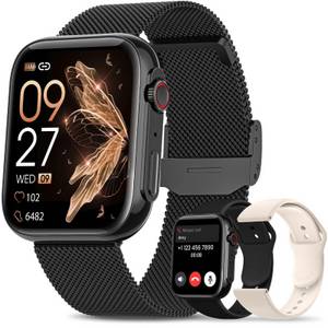 BANLVS Smartwatch Damen mit Periodenverfolgung Smartwatch (4.7 cm/1.85 Zoll, Always-On-Display) Pulsuhr,DIY Zifferblatt, Schlafüberwachung, Schrittzähler, IP68 Wasserdicht Sportuhr, Damen Fitness Tracker,120+ Sport modi,Herzfrequenz, SpO2,Schlafmonitor 