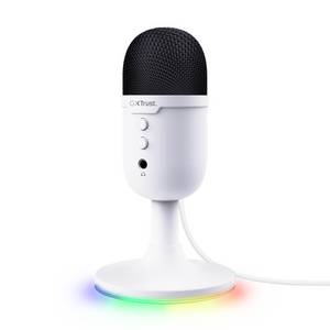 Trust Gaming GXT234W Yunix USB Mikrofon Kompaktes USB-Gaming-Mikrofon für Streaming & Content-Erstellung, weiß 