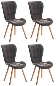 Clp 4er Set Esszimmerstuhl Elda Mit Polsterung Und Stoffbezug I Lehnstuhl Mit Robustem Holzgestell I Polsterstuhl Mit Ziernähten... hellgrau 