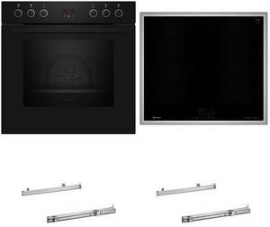 Neff HMK220IF Herdset mit Induktionskochfeld bestehend aus E1CCD2AK4+M66SBX1M0+2xZ11TI15X0 schwarz + edel 