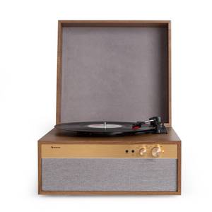 Auna »Berklee TT Case Plattenspieler Riemenantrieb 33 1/3, 45 & 78 U/min Stereo-Lautsprecher Holz« Plattenspieler (Riemenantrieb, Bluetooth) 