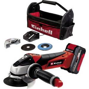 Einhell TE-AG 18/115 Li (1x4,0Ah) Power X-Change 4431134 Akku-Winkelschleifer inkl. Akku, inkl. Ladegerät, inkl. Trennscheibe, inkl. Tasche 18 V 4000 mAh 