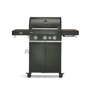 Burnhard Gasgrill Fred, 3-Brenner, 900 Grad Infrarot-Keramikbrenner, Heckbrenner, Series 3, 16,7 kW Gasgrill 3 Brenner Deluxe Edelstahl 
