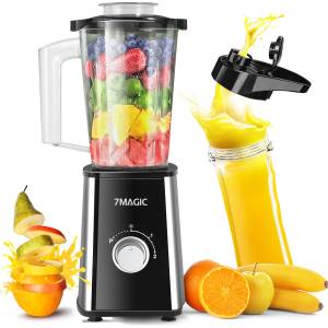 7Magic Entsafter geräuscharme Saftmaschine für vitaminreiche Obst- Gemüsesäfte, 500 W, Standmixer elektrische Saftpresse aus Edelstahl 800 ml Auffangbehälter 