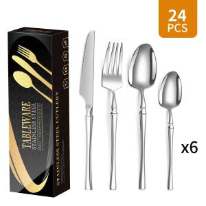ibettertec Besteck-Set Besteck Set für 6 Personen, 24 teilig Essbesteck Set inkl. (24-tlg), 6 Personen, dass Sie jede Art von Fleisch mühelos schneiden können. 